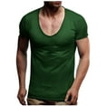 thumbnail image 1 of Men's Scoop Neck Muscle Shirt – Low-Cut Gym Tee for Bodybuilding, Breathable Workout Top with Invisible Seams, 1 of 7