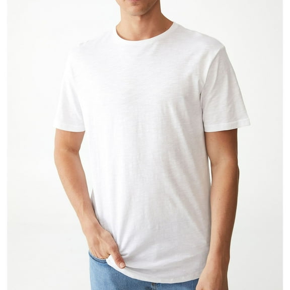 Cotton On Mens Solid Graphic T-Shirt, White, X-Large