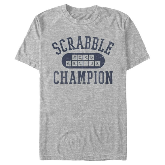 Men's Scrabble Collegiate Champion Graphic Tee Athletic Heather Medium