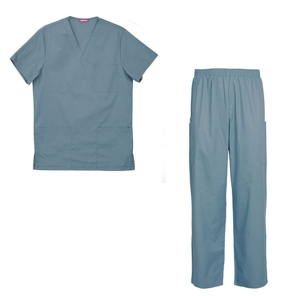 Men's Scrubs Set V-Neck Top and Cargo Pants