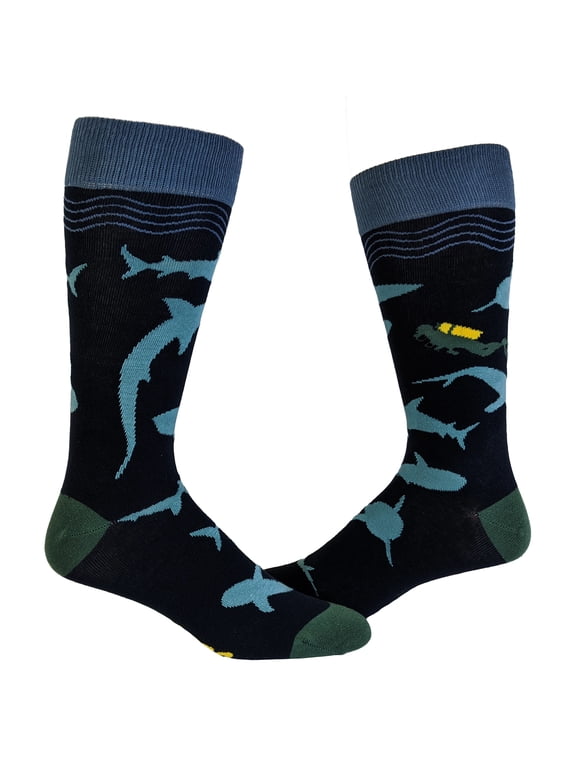 Men's Scuba Shark Socks Funny Shark Week Scuba Dive Ocean Vacation Novelty Footwear