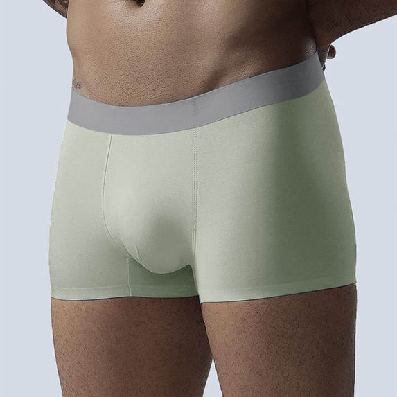 Men's Seamless Breathable Shorts Summer Flat Front Underwear Elastic Waist Comfortable Home Sleepwear