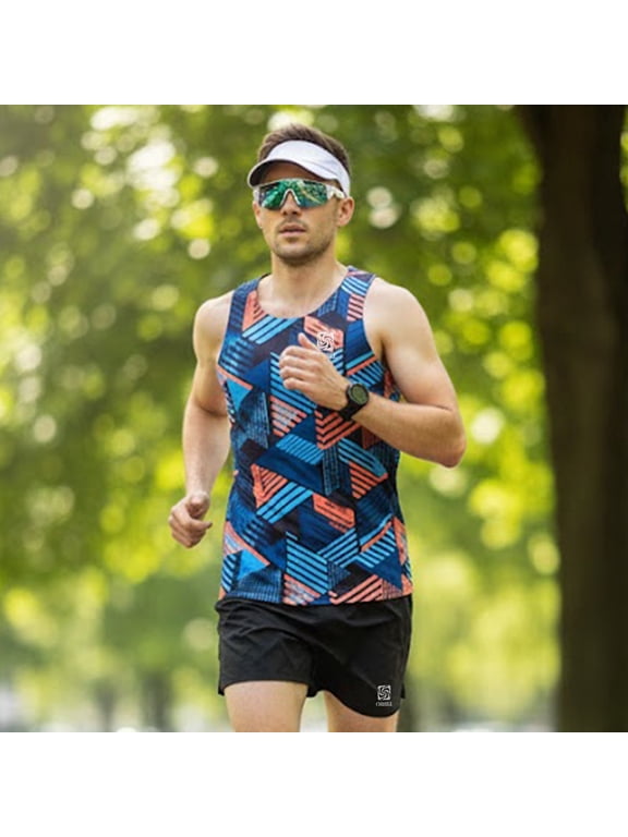 Men's Seamless Heat-Bonded Running Vest, Lightweight Moisture-Wicking Singlet for Marathon & Trail Running, Reflective