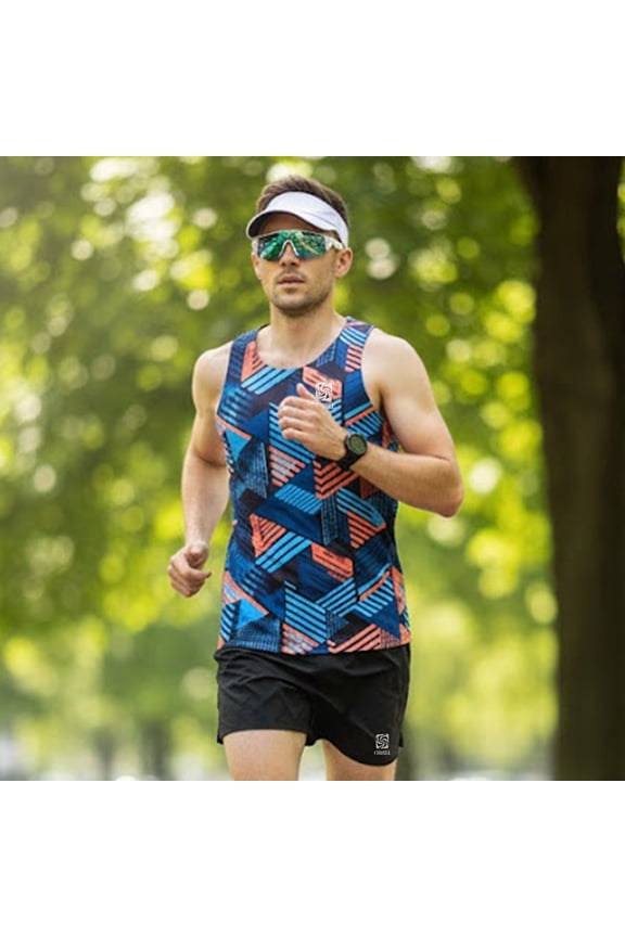 Men's Seamless Heat-Bonded Running Vest, Lightweight Moisture-Wicking Singlet for Marathon & Trail Running, Reflective