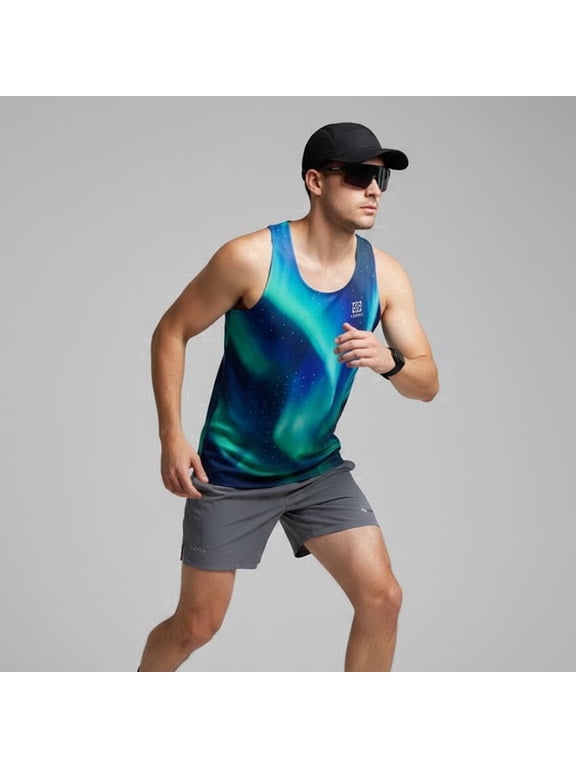 Men's Seamless Heat-Sealed Running Tank Top – Lightweight, Moisture-Wicking, Reflective, Breathable Athletic Vest for Marathon, Track & Field, Cross-Country Training