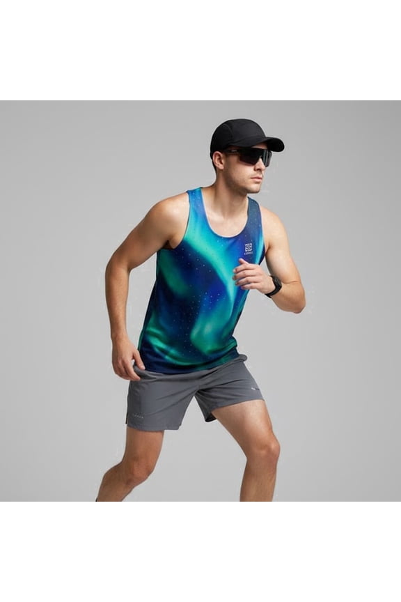Men's Seamless Heat-Sealed Running Tank Top – Lightweight, Moisture-Wicking, Reflective, Breathable Athletic Vest for Marathon, Track & Field, Cross-Country Training