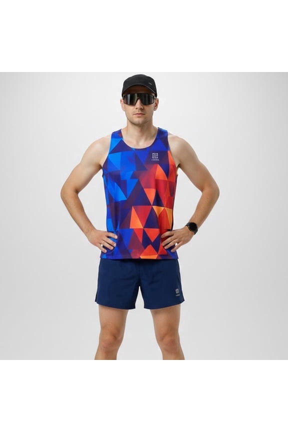 Men's Seamless Heat-Sealed Running Tank Top – Lightweight, Moisture-Wicking, Reflective, Breathable Athletic Vest for Marathon, Track & Field, Cross-Country Training