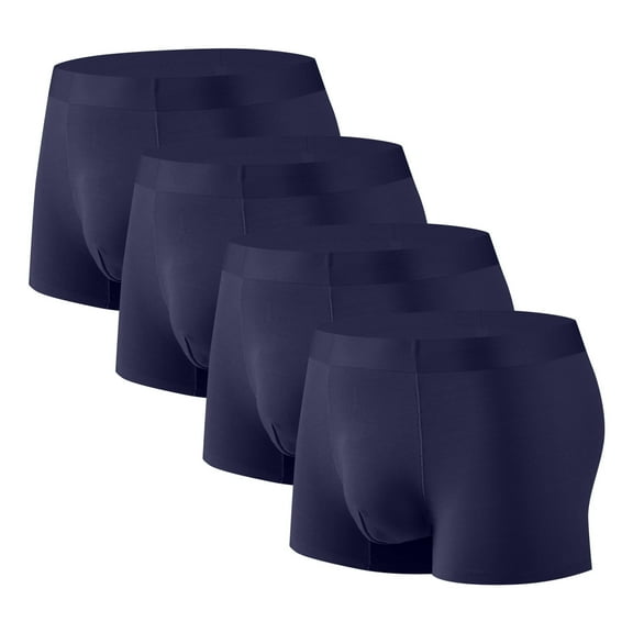 Men's Seamless Underwear Ice Silk Boxer Briefs Modal Cool Quick Dry Boy Leg Underwear for Men 4 Pack