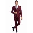 thumbnail image 1 of Men's Sean Alexander Suits Burgundy Two Button Slim Fit Suit From Size 42 Long, 1 of 2