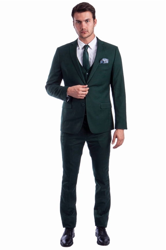 Men's Sean Alexander Suits Slim Fit Forest Green Suit Size 48 Long