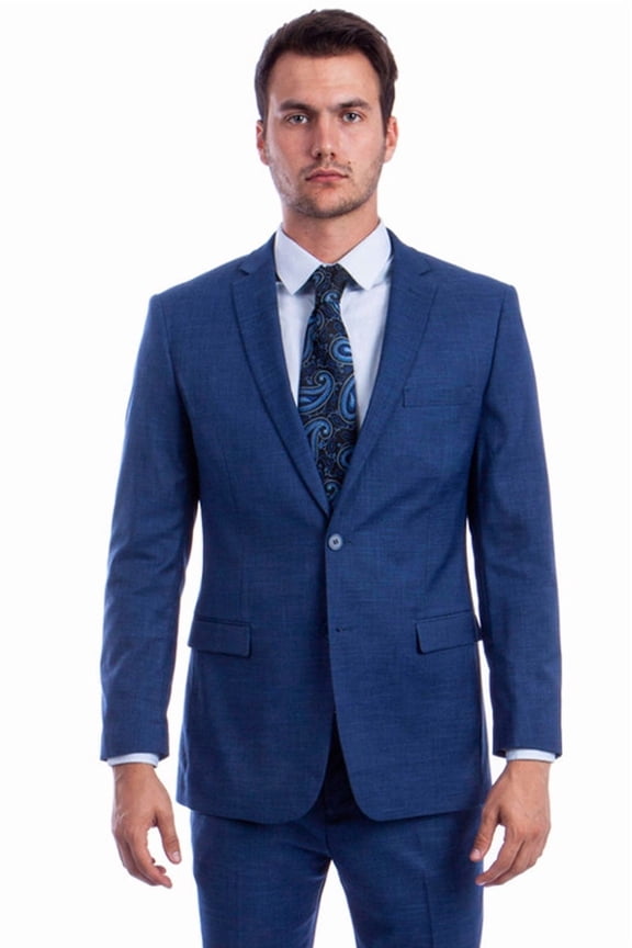 Men's Sean Alexander Suits Summer Linen Look Suit Medium Blue 46 Long