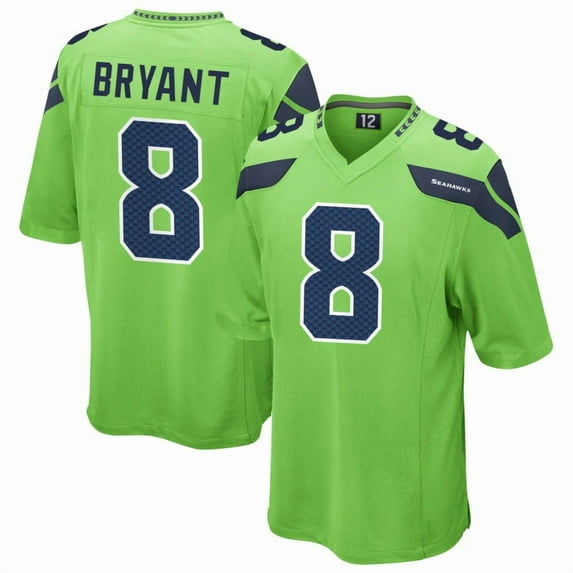 Men's Seattle Bryant 8 Green Stitched T-Shirts Sports Player Game Top, Medium