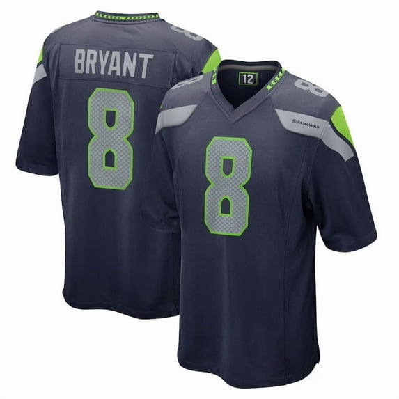 Men's Seattle Bryant 8 Navy Stitched T-Shirts Sports Player Game Top, 3X-Large