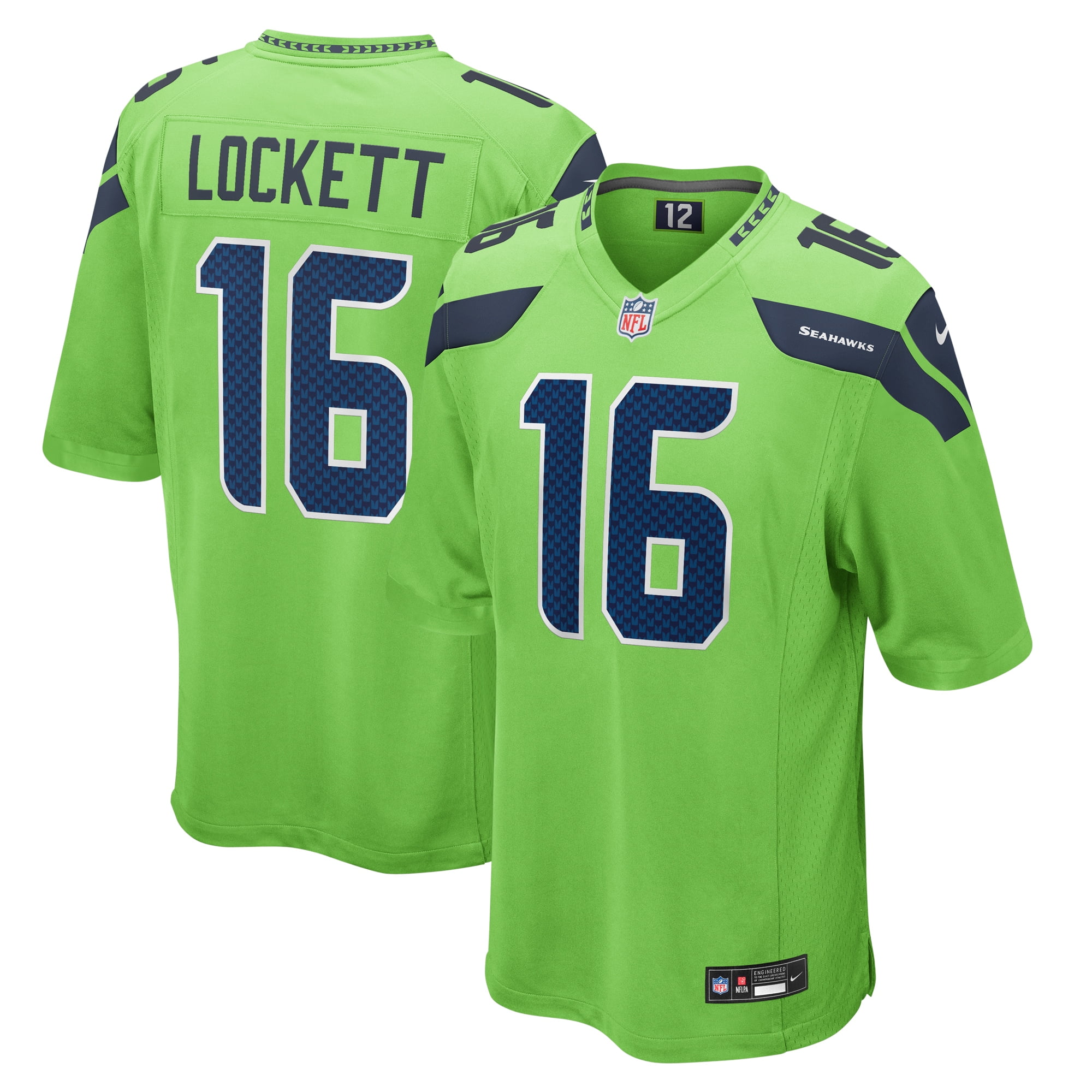 Men's Seattle Seah_awks Tyler Lockett Neon Green Game Jersey XXXL ...