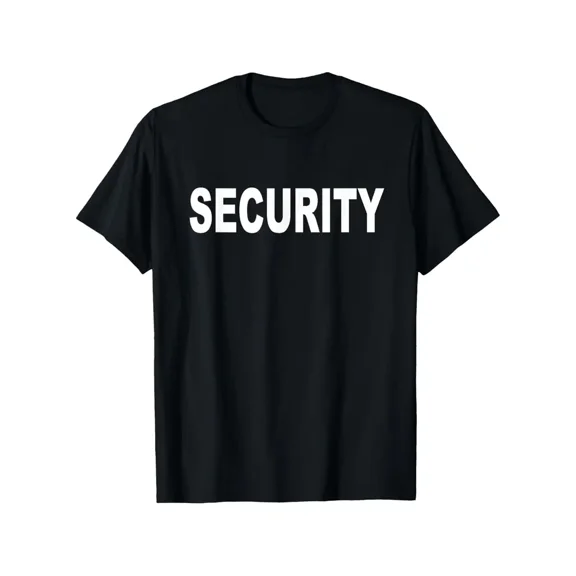 Men's Security Officer Graphic T-Shirt - 100% Cotton 220gsm Heavyweight Casual Tee with Bold White Print, Round Neck Short Sleeve, Machine Washable, Sizes S-XXXL, Casual Wear