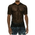 thumbnail image 1 of Men's See Through Fishnet Mesh Crop Tops Hollow Out Fishing Net Casual Solid Color Top Fitted Muscle Top, 1 of 7