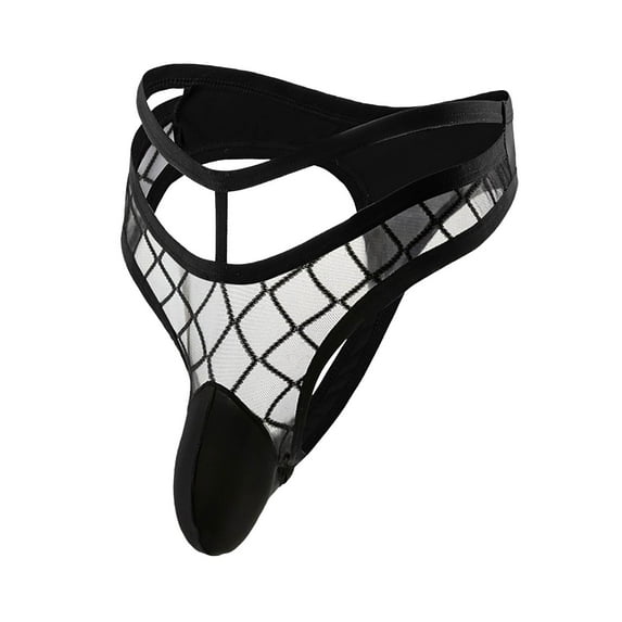 Men's See-Through Mesh Jockstrap - Low Rise T-Back Sexy G-String Bulge Pouch Underwear, Breathable Elastic Waist Sports & Intimate Underpants