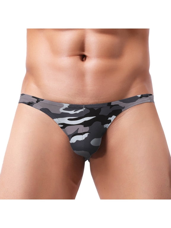 Men's See-Through Thong G-String Underwear, Men's Hot T-Back Thong G-String Birthday Gift for Boyfriend Gray XXL