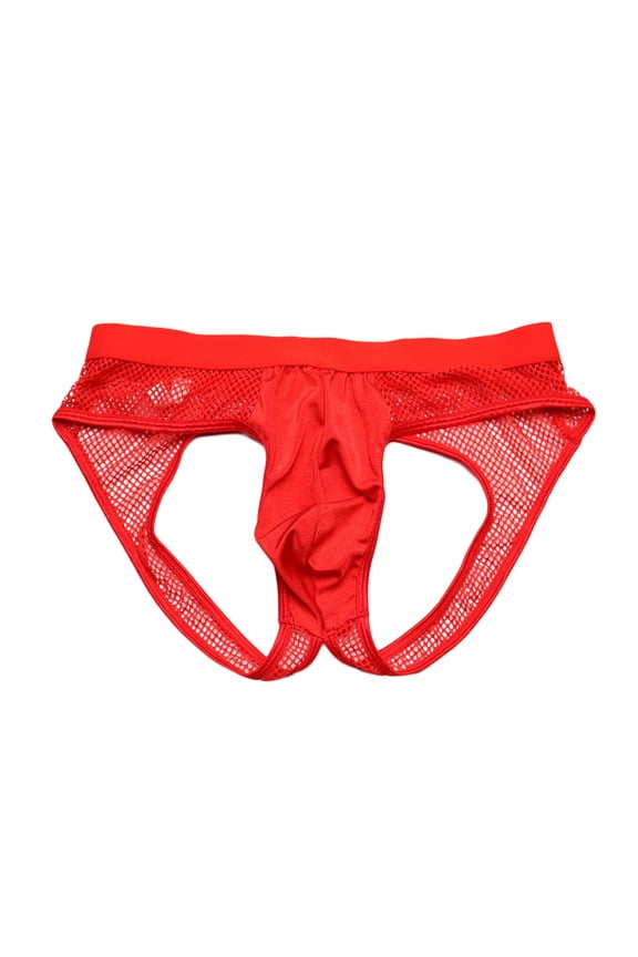 Men's See-Through Thong G-String Underwear, Men's Hot T-Back Thong G-String Birthday Gift for Boyfriend Red Free Size