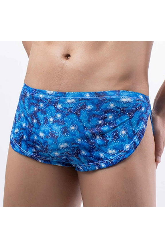Men's See-Through Thong G-String Underwear, Men's Hot T-Back Thong G-String Christmas Gift for husband Blue XXL