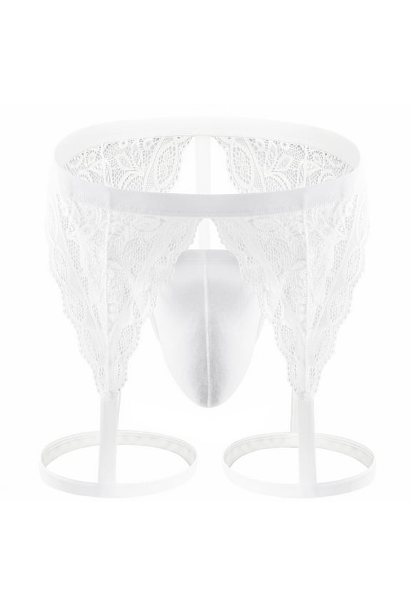 Men's See-Through Thong G-String Underwear, Men's Hot T-Back Thong G-String Christmas Gift for husband White M