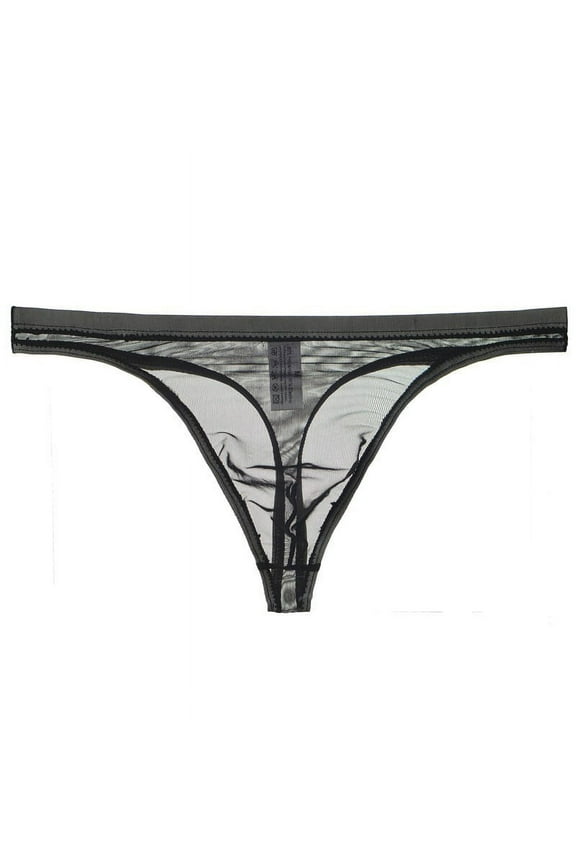 Men's See-Through Thong G-String Underwear, Men's Hot T-Back Thong G-String Commemorative Gift for Husband Black L