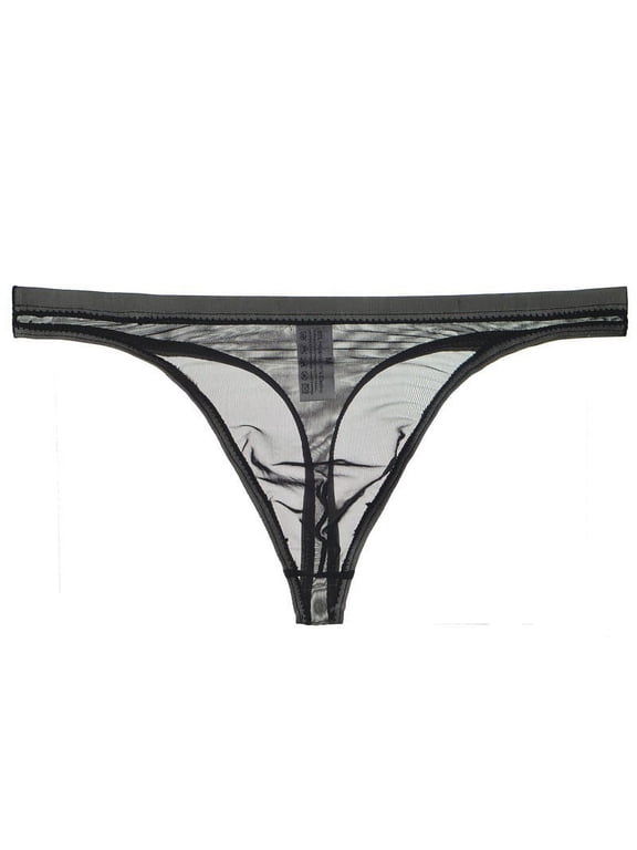 Men's See-Through Thong G-String Underwear, Men's Hot T-Back Thong G-String Commemorative Gift for Husband Black L