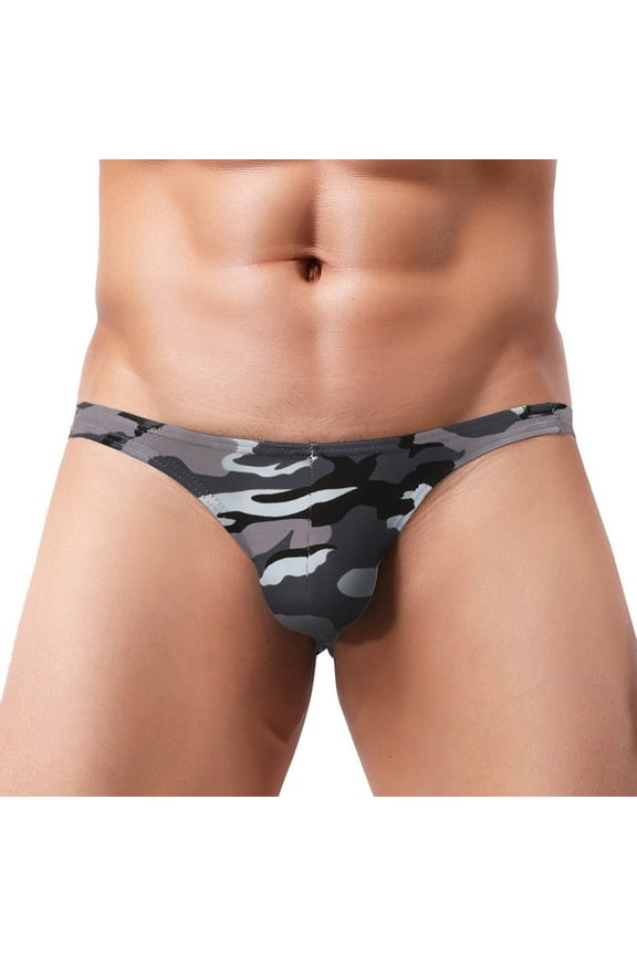 Men's See-Through Thong G-String Underwear, Men's Hot T-Back Thong G-String Halloween Gift for Husband Gray XL