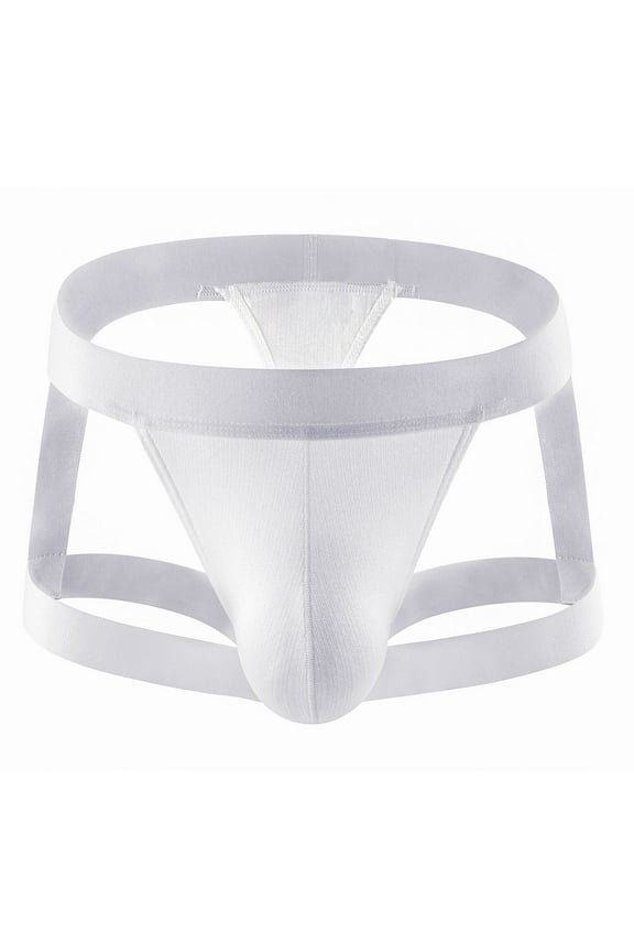 Men's See-Through Thong G-String Underwear, Men's Hot T-Back Thong G-String Halloween Gift for Husband White XXL