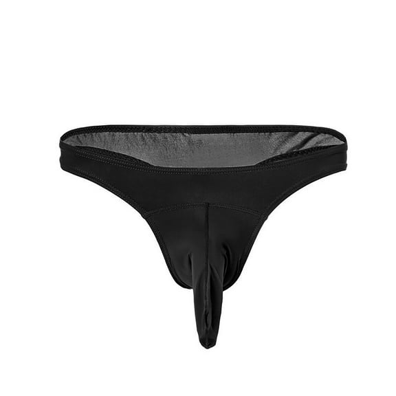 Men's See-Through Thong G-String Underwear, Men's Hot T-Back Thong G-String Party Gift for Boyfriend Black XL
