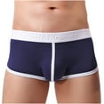 thumbnail image 1 of Men's See-Through Thong G-String Underwear, Men's Hot T-Back Thong G-String Party Gift for Boyfriend Dark Blue S, 1 of 3