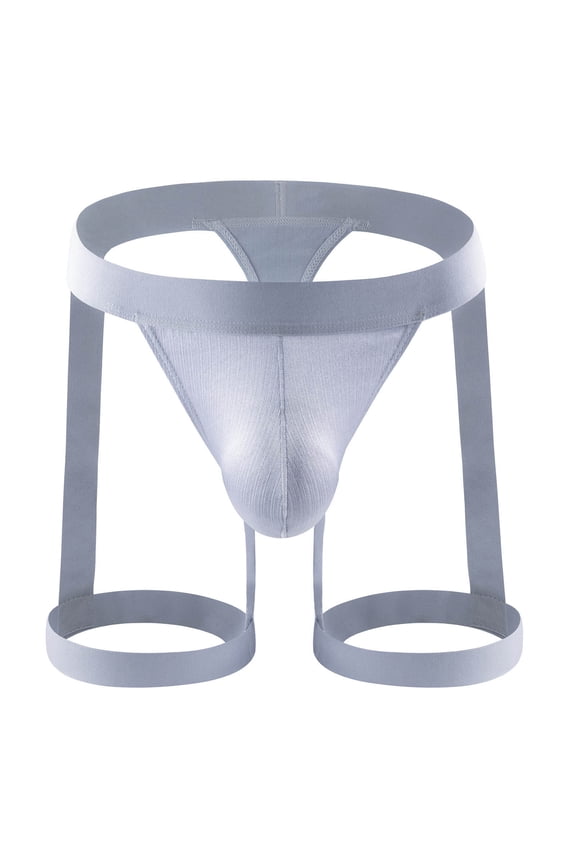 Men's See-Through Thong G-String Underwear, Men's Hot T-Back Thong G-String Party Gift for Boyfriend Gray M