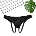 thumbnail image 1 of Men's See-Through Thong G-String Underwear, Men's Hot T-Back Thong G-String Valentine's Day Gift for Husband Black XXL, 1 of 6