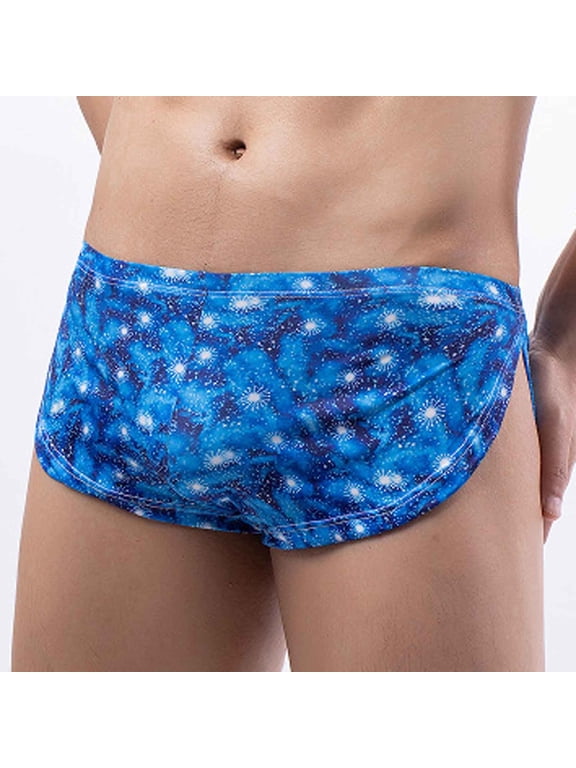 Men's See-Through Thong G-String Underwear, Men's Hot T-Back Thong G-String Valentine's Day Gift for Husband Blue XL