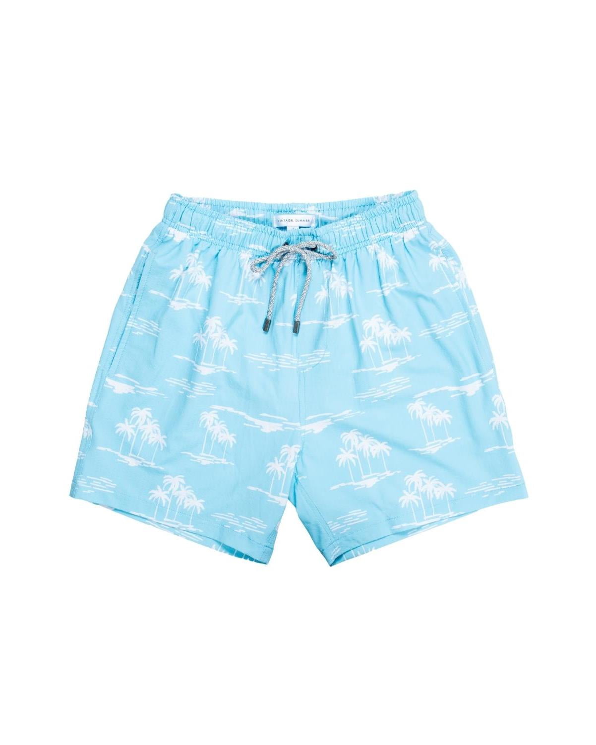 Mens Seersucker Swim Shorts Dry Fast 4 Ways Stretch Swimming