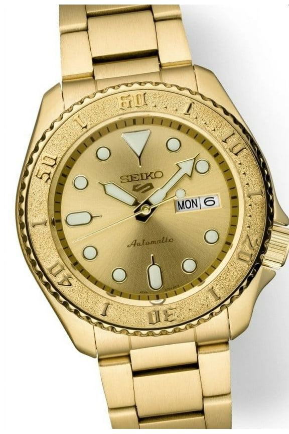 Men's Seiko 5 Sports Gold Tone Steel Automatic Watch SRPE74