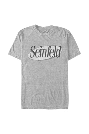 Men's Seinfeld Black and White Logo  Graphic Tee Athletic Heather Medium