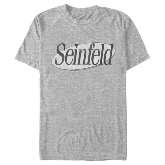 Men's Seinfeld Black and White Logo  Graphic Tee Athletic Heather Small