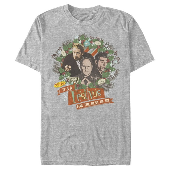 Men's Seinfeld Festivus Wreath Graphic Tee Athletic Heather 3X Large