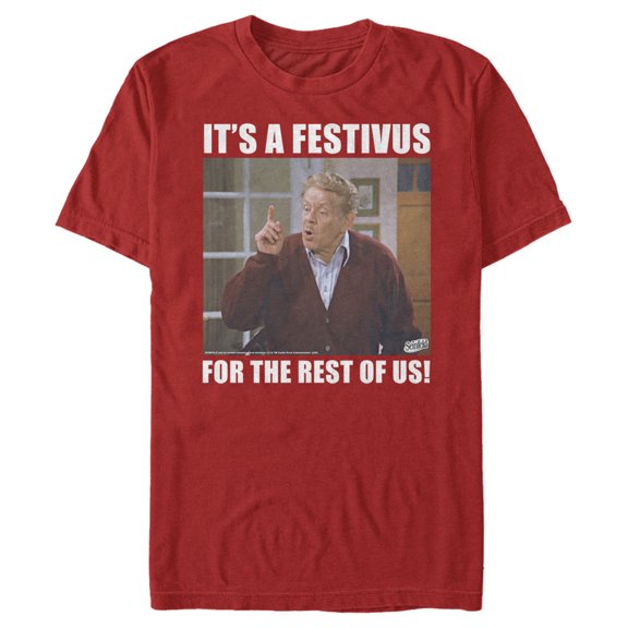 Men's Seinfeld Frank Costanza It's a Festivus for the Rest of Us  Graphic Tee Red Large