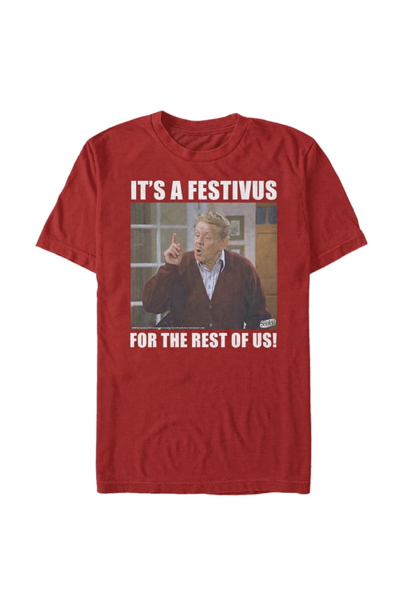Men's Seinfeld Frank Costanza It's a Festivus for the Rest of Us  Graphic Tee Red Large