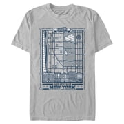 Mens Seinfeld Hot-Spots of New York Graphic Tee Silver Large