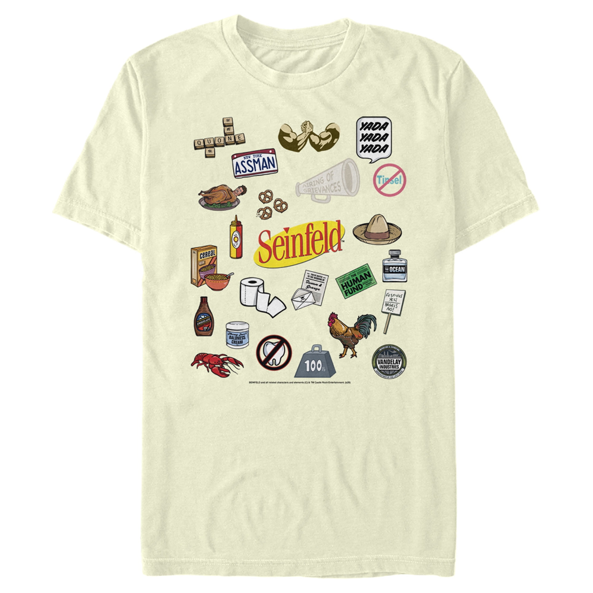 Men's Seinfeld Iconic Items Graphic Tee Beige Medium - Walmart.com