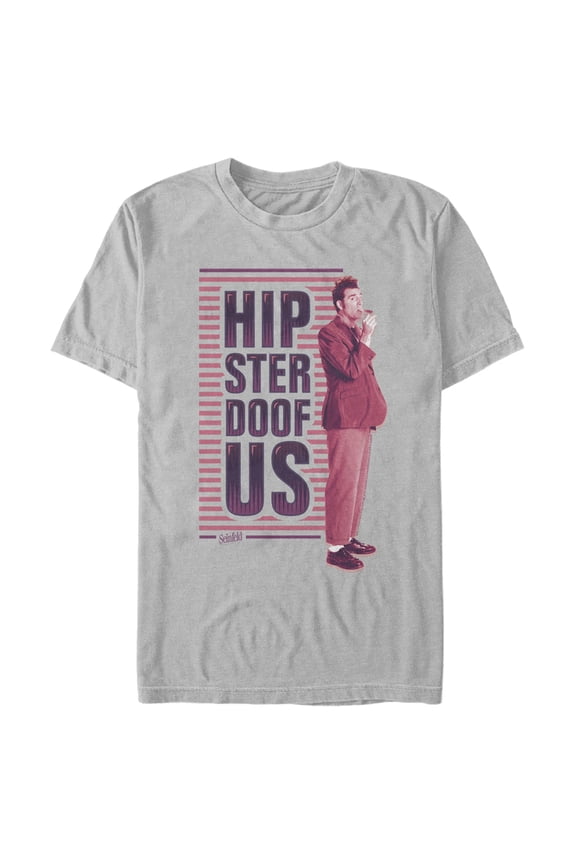 Men's Seinfeld Kramer Hipster Doofus  Graphic Tee Silver Large