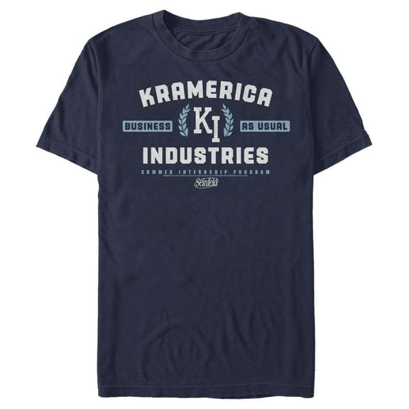 Men's Seinfeld Kramerica Industries  Graphic Tee Navy Blue 3X Large