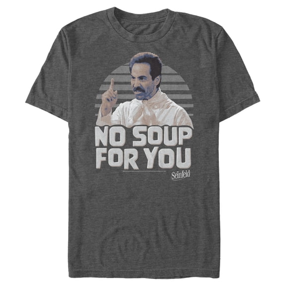 Men's Seinfeld No Soup For You Photo Graphic Tee Charcoal Heather 2X Large