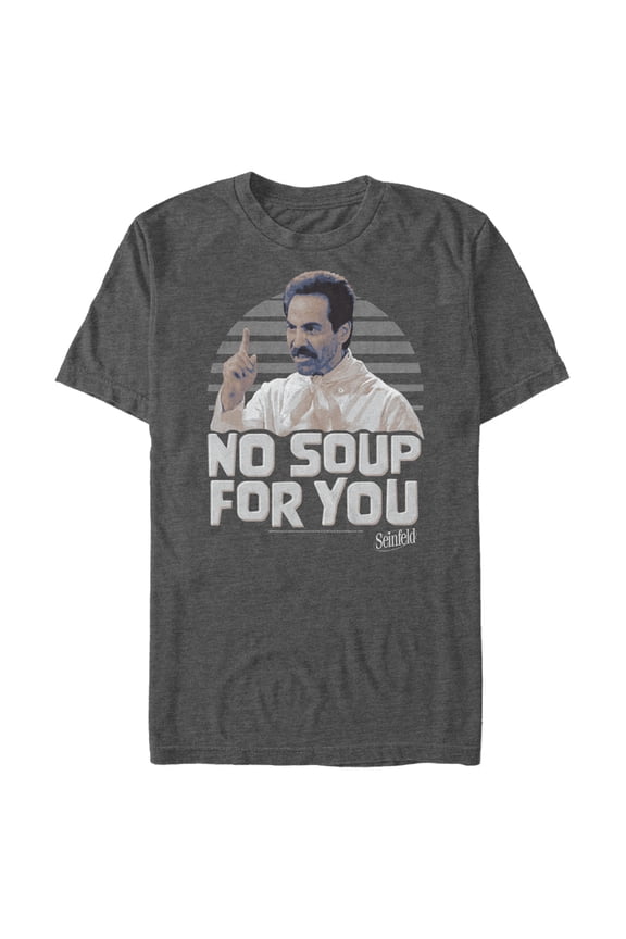 Men's Seinfeld No Soup For You Photo Graphic Tee Charcoal Heather 2X Large