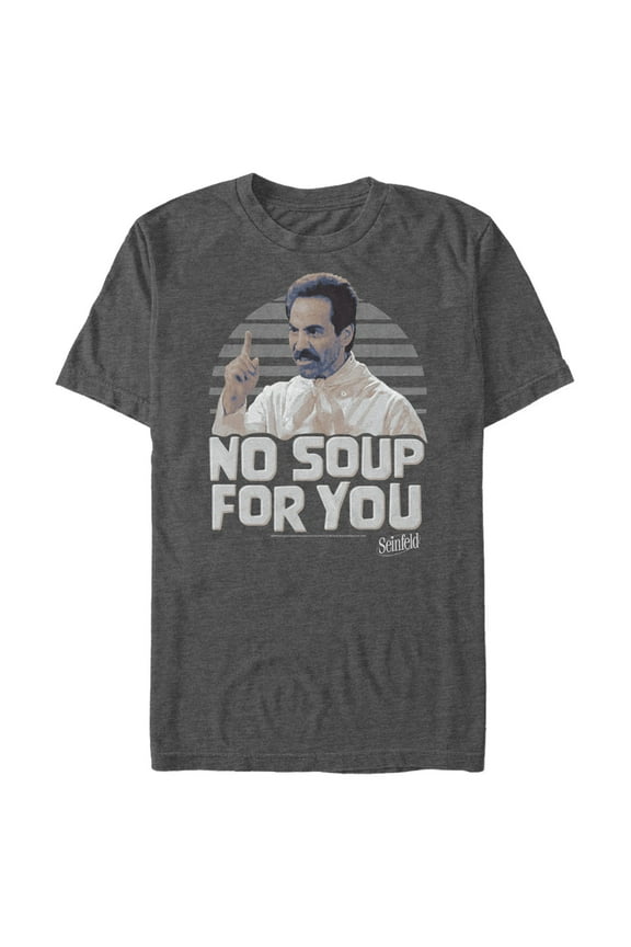 Men's Seinfeld No Soup For You Photo Graphic Tee Charcoal Heather X Large