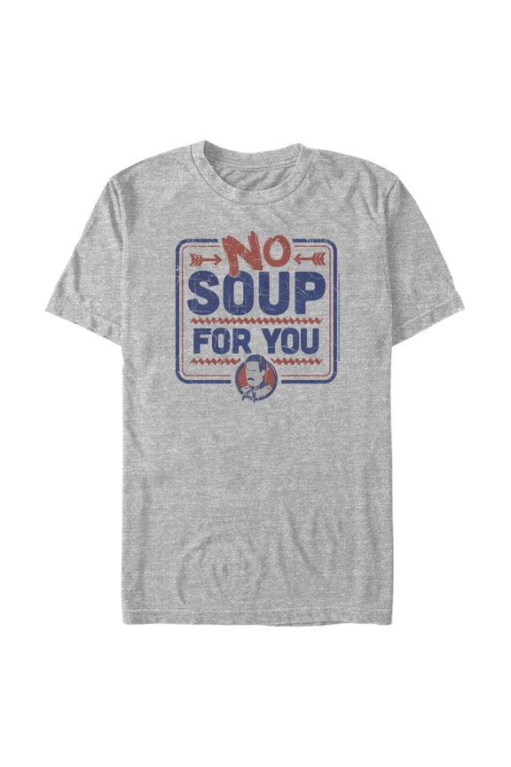 Men's Seinfeld No Soup for You Sign  Graphic Tee Athletic Heather 3X Large