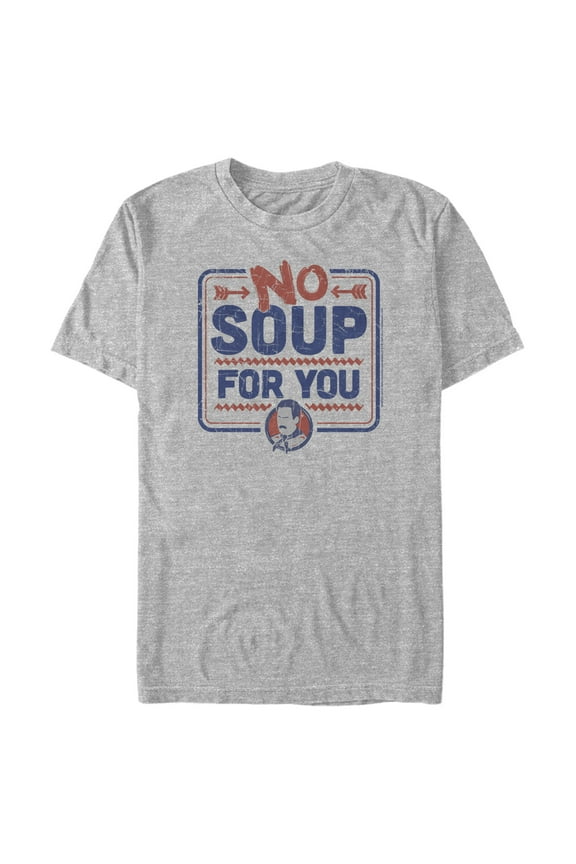 Men's Seinfeld No Soup for You Sign Graphic Tee Athletic Heather Medium